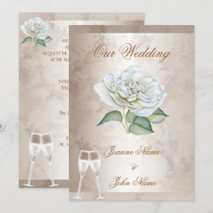 Invitación Boda elegante mármol rosa crema blanco champán
