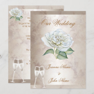 Invitación Boda elegante mármol rosa crema blanco champán