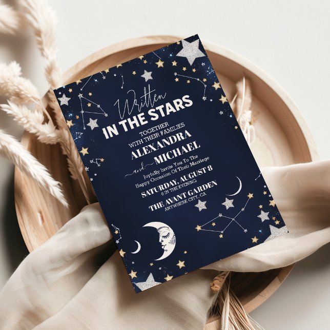 Invitación Boda Elegante Media Luna Celestial (Subido por el creador)