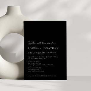 Invitación Boda elegante minimalista clásico de escritura neg