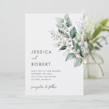Boda elegante minimalista con vegetación de eucali