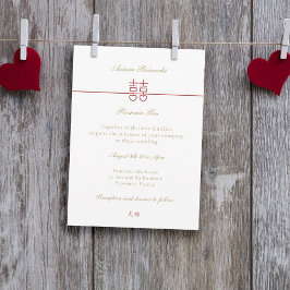 Invitación Boda elegante minimalista de doble felicidad