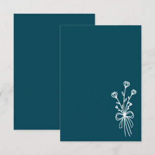Invitación Boda elegante minimalista en azul turquesa