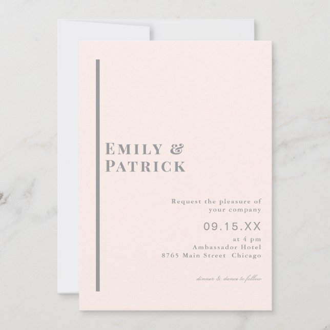 Invitación Boda elegante minimalista moderna simple (Anverso)