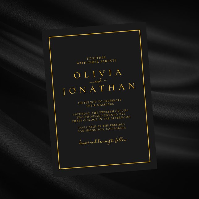 Invitación Boda elegante Minimalista negra (Subido por el creador)