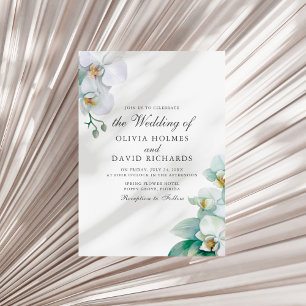 Invitación Boda Elegante Minimalista Orquídea Blanca
