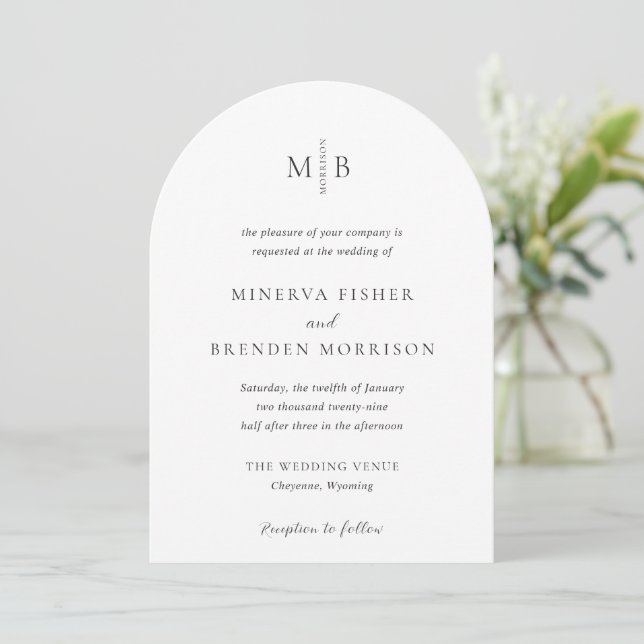 Invitación Boda elegante moderna (Anverso de pie)