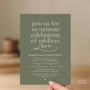 Invitación Boda elegante moderna, amor interminable, recepció