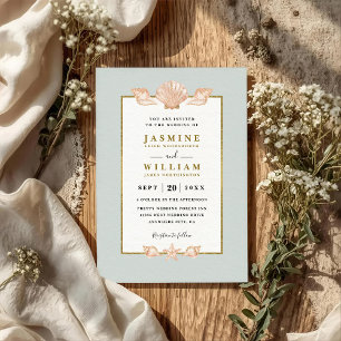 Invitación Boda elegante moderna con código QR junto a la pla