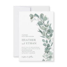 Boda elegante moderna con vegetación de eucalipto