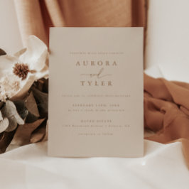 Invitación Boda elegante moderna de color bronceado