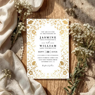 Invitación Boda elegante moderna de flores silvestres de lujo