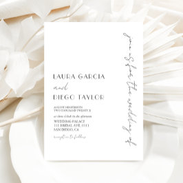 Invitación Boda elegante moderna en blanco y negro