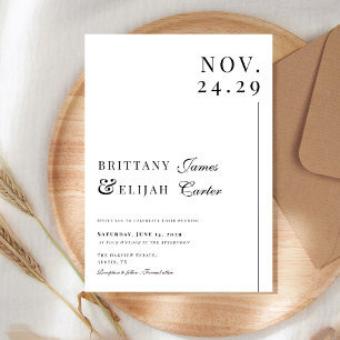 Invitación Boda elegante moderna en blanco y negro