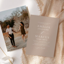 Boda elegante moderna en escritura ligera taupe