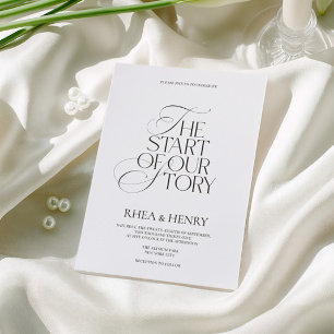 Invitación Boda elegante moderna en negro y blanco