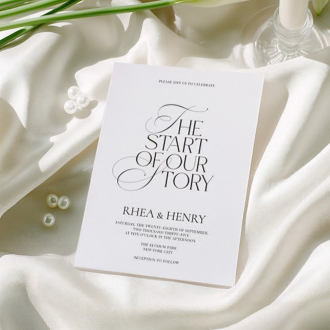 Invitación Boda elegante moderna en negro y blanco (Elegant Modern Black & White Wedding Invitation)