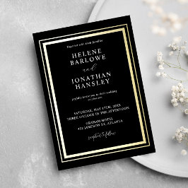 Invitación Boda Elegante Moderna, Minimalista Y Dorada