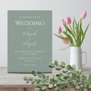 Invitación Boda elegante moderna verde