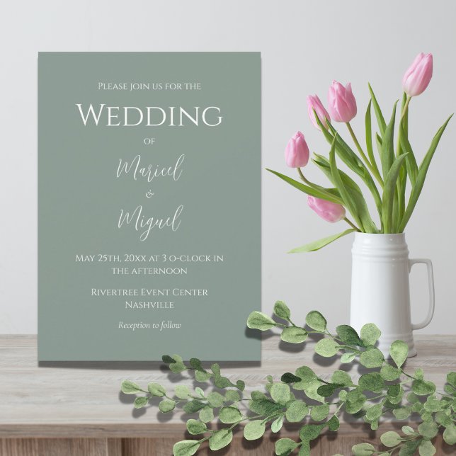 Invitación Boda elegante moderna verde (Subido por el creador)