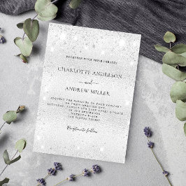 Invitación Boda elegante moderna y brillante de plata