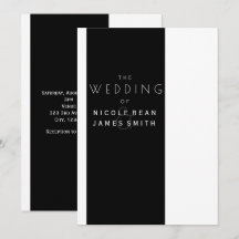 Boda elegante moderna y sencilla en blanco y negro