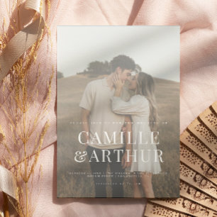 Invitación Boda elegante moderno con fotografía