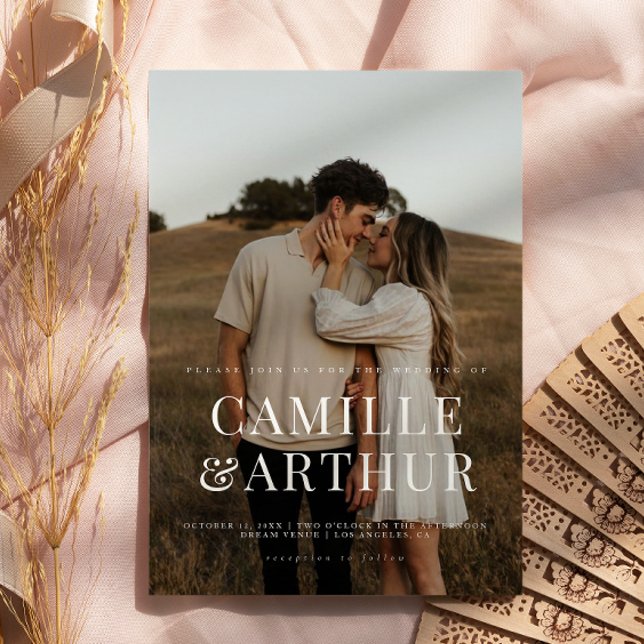 Invitación Boda elegante moderno con fotografía (Subido por el creador)