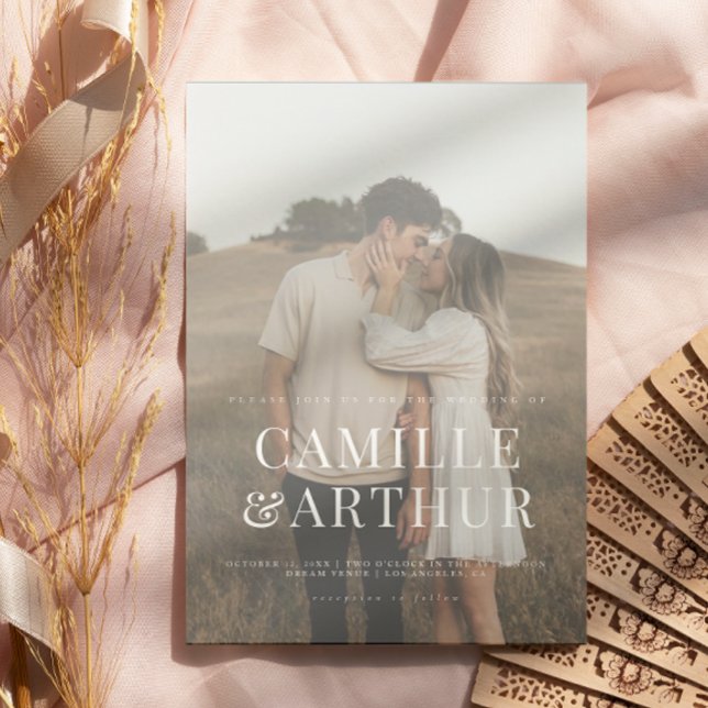 Invitación Boda elegante moderno con fotografía (Subido por el creador)