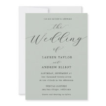 Boda elegante moderno de escritura verde de vidrio