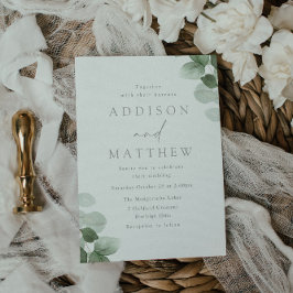 Invitación Boda elegante moderno de hoja verde