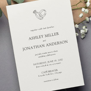 Invitación Boda Elegante Moderno y Simple Elements