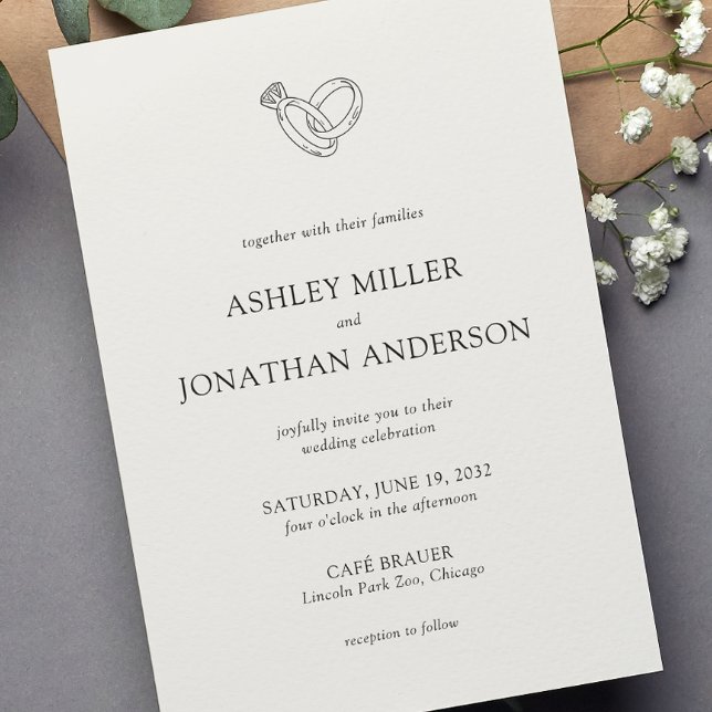 Invitación Boda Elegante Moderno y Simple Elements (Subido por el creador)
