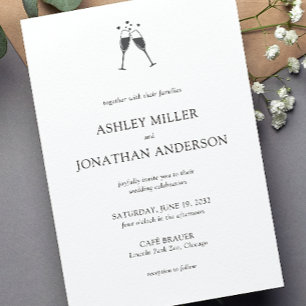 Invitación Boda Elegante Moderno y Simple Elements