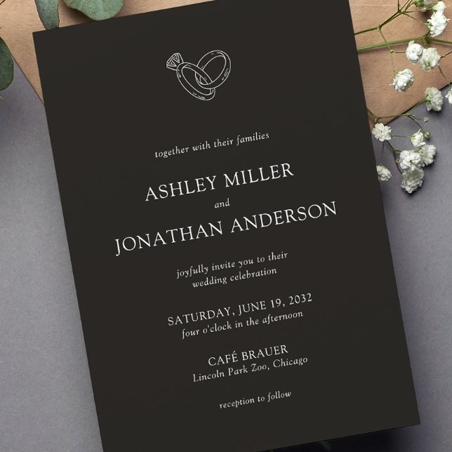 Invitación Boda Elegante Moderno y Simple Elements (Subido por el creador)
