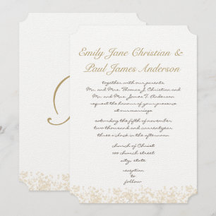 Invitación Boda elegante monograma de hojas rosadas de Rubor