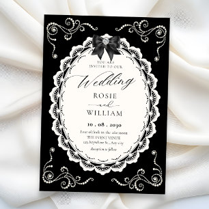 Invitación Boda elegante negra