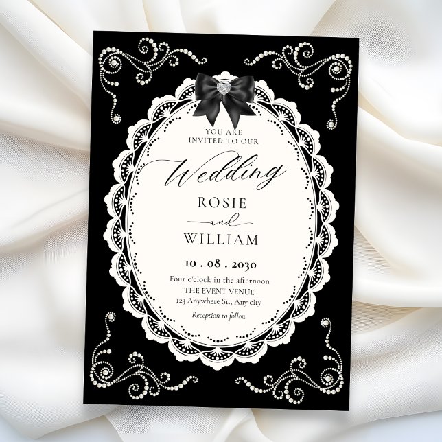 Invitación Boda elegante negra (Subido por el creador)