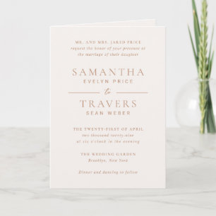 Invitación Boda elegante neutral tradicional