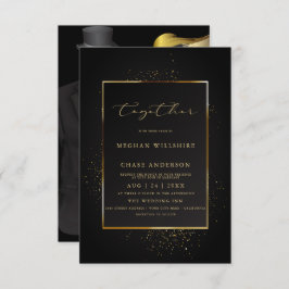 Invitación BODA | Elegante Purpurina negro y oro