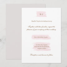 Boda elegante rosa dorado blanco gris acuarela