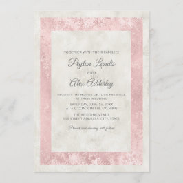 Invitación Boda elegante rosa marfil crema