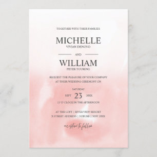 Invitación Boda elegante rosa Ombre