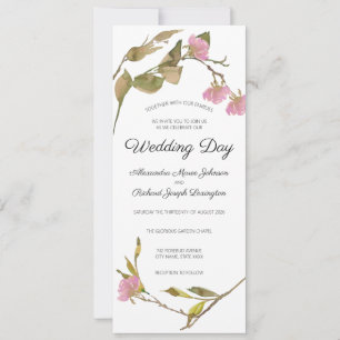 Invitación Boda elegante rústica con flores de acuarela y veg