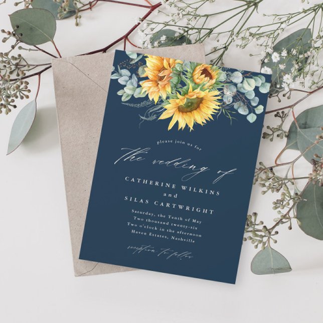 Invitación Boda elegante rústica de girasoles (Subido por el creador)
