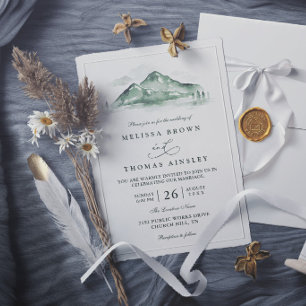 Invitación Boda elegante rústica de pino de árboles del bosqu