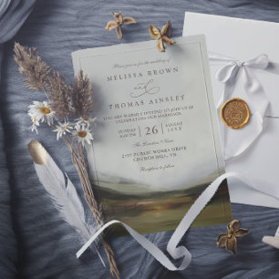 Invitación Boda elegante rústica del valle occidental de la m