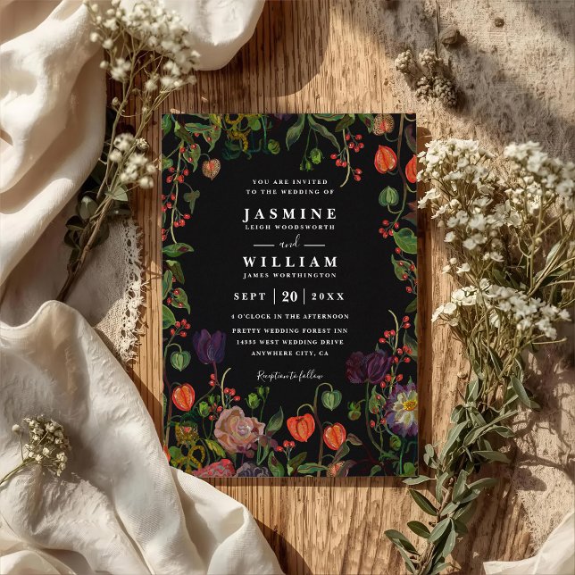 Invitación Boda elegante rústica floral de jardín boho código (Subido por el creador)