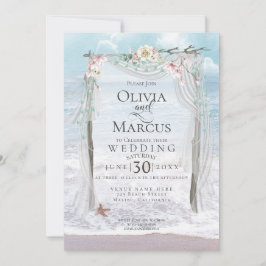 Invitación Boda | Elegante Seaside Driftwood Tulle Arbor