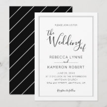 Boda elegante simple en blanco y negro